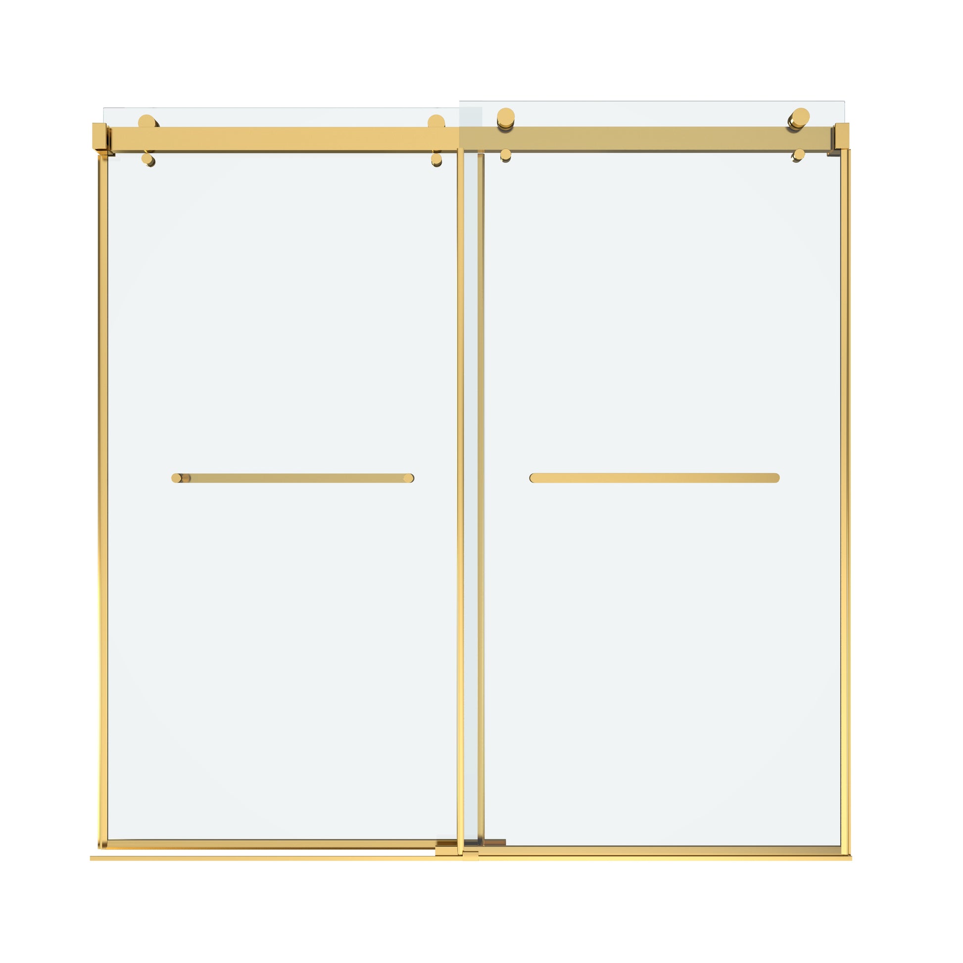 Shower Door 76" W x 76" H Dual Panel Frameless Bypass Sliding Shower Door, Reversible Entry Design
