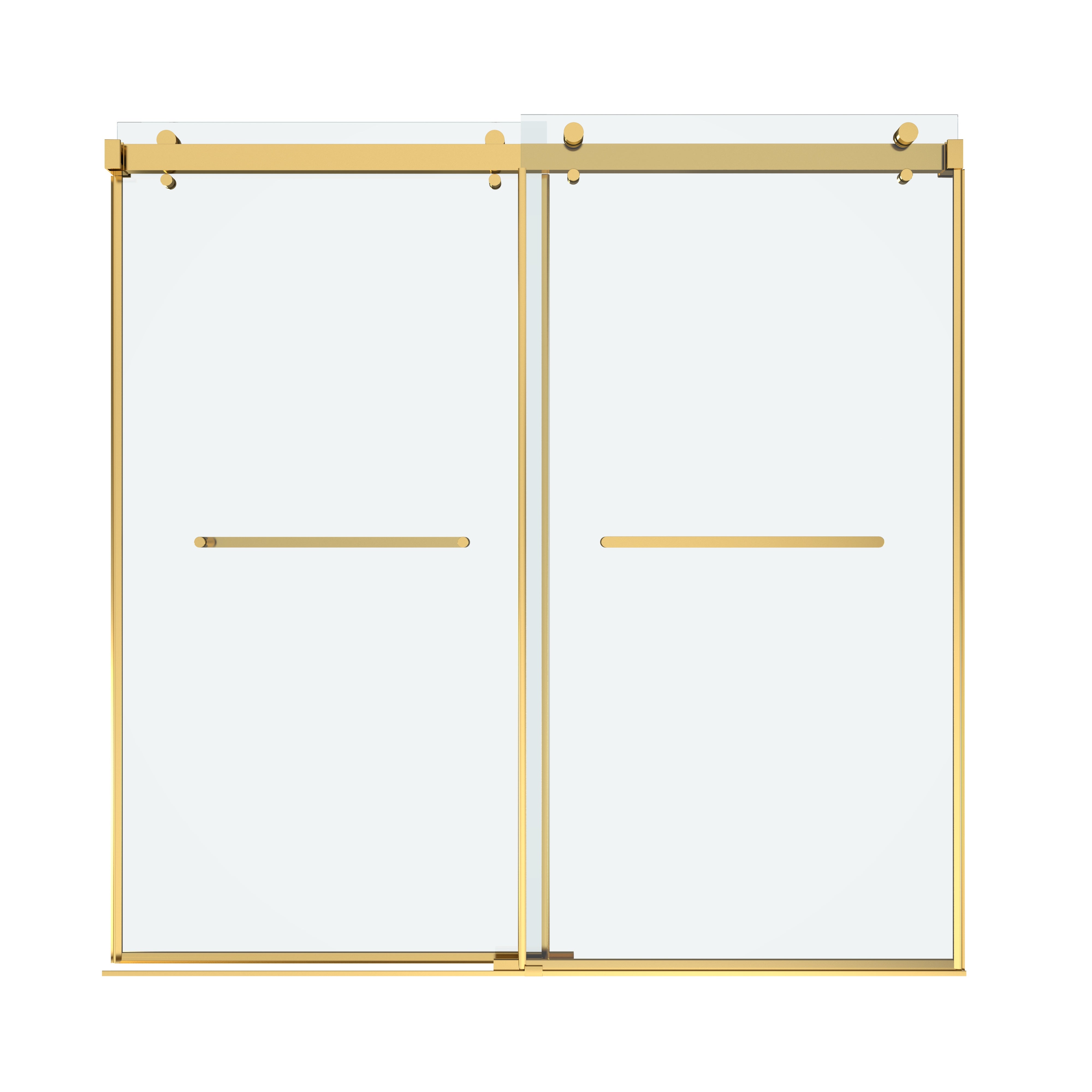 Shower Door 76" W x 76" H Dual Panel Frameless Bypass Sliding Shower Door, Reversible Entry Design