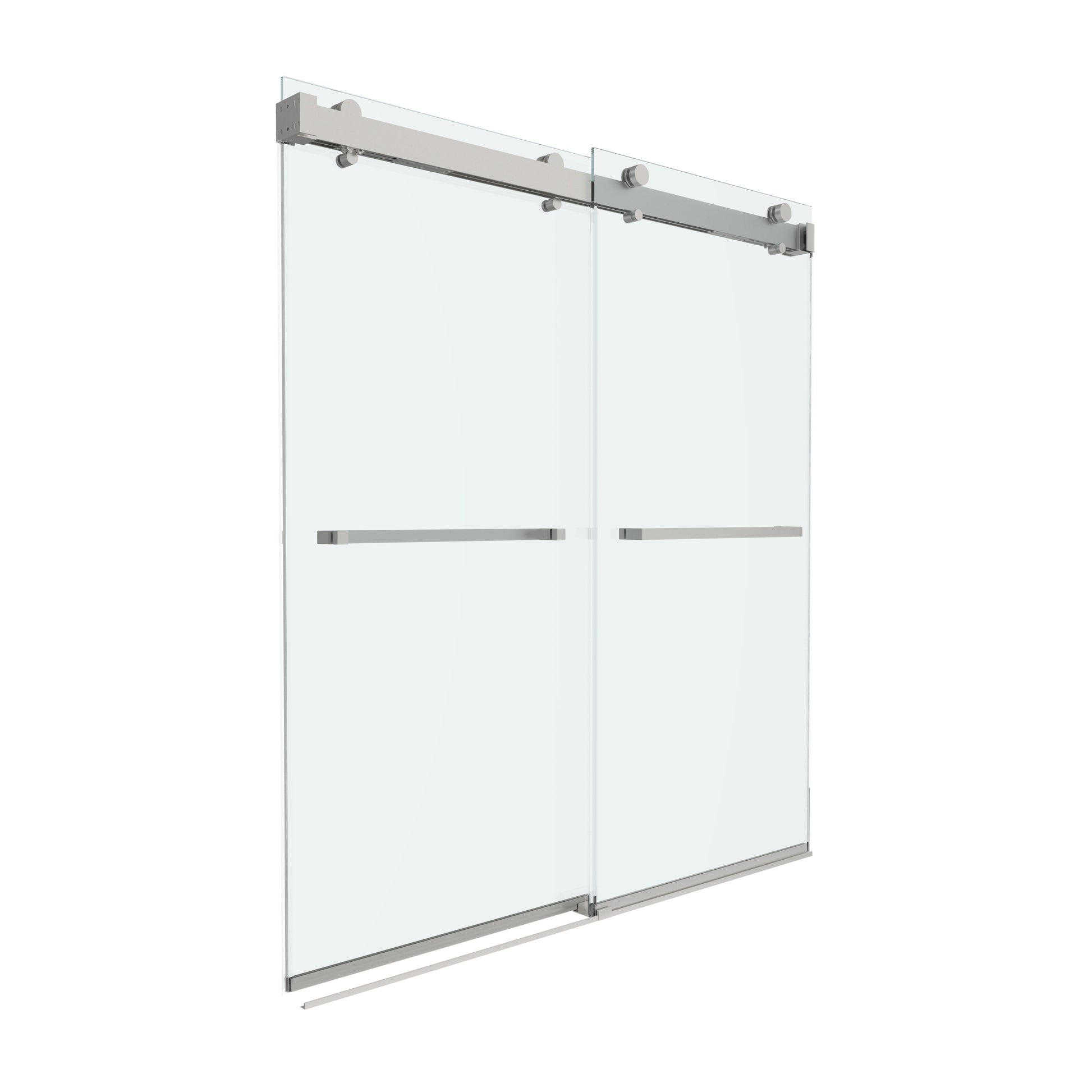 Shower Door 60" W x 66" H Dual Panel Frameless Bypass Sliding Shower Door with Soft Closing