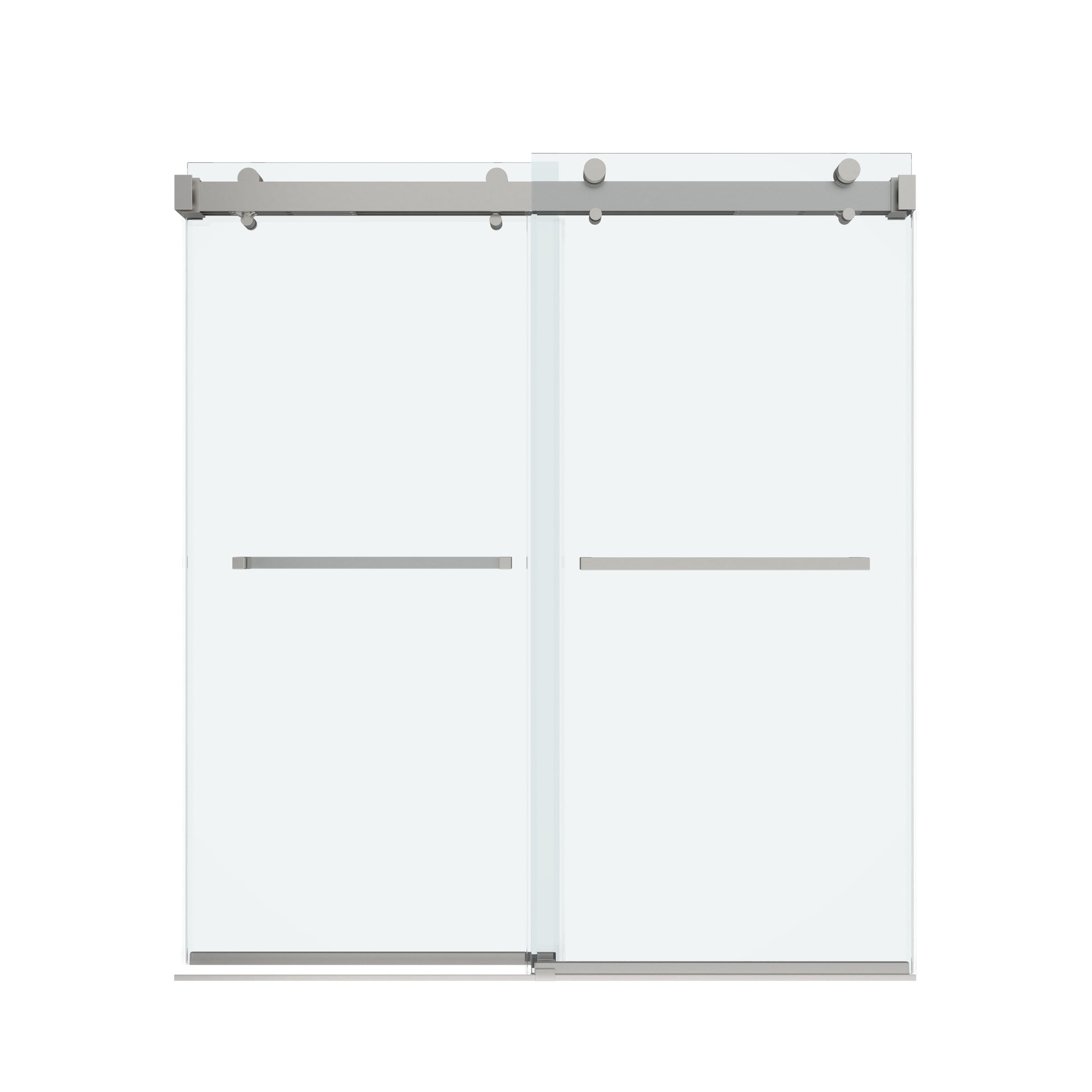 Shower Door 60" W x 66" H Dual Panel Frameless Bypass Sliding Shower Door with Soft Closing