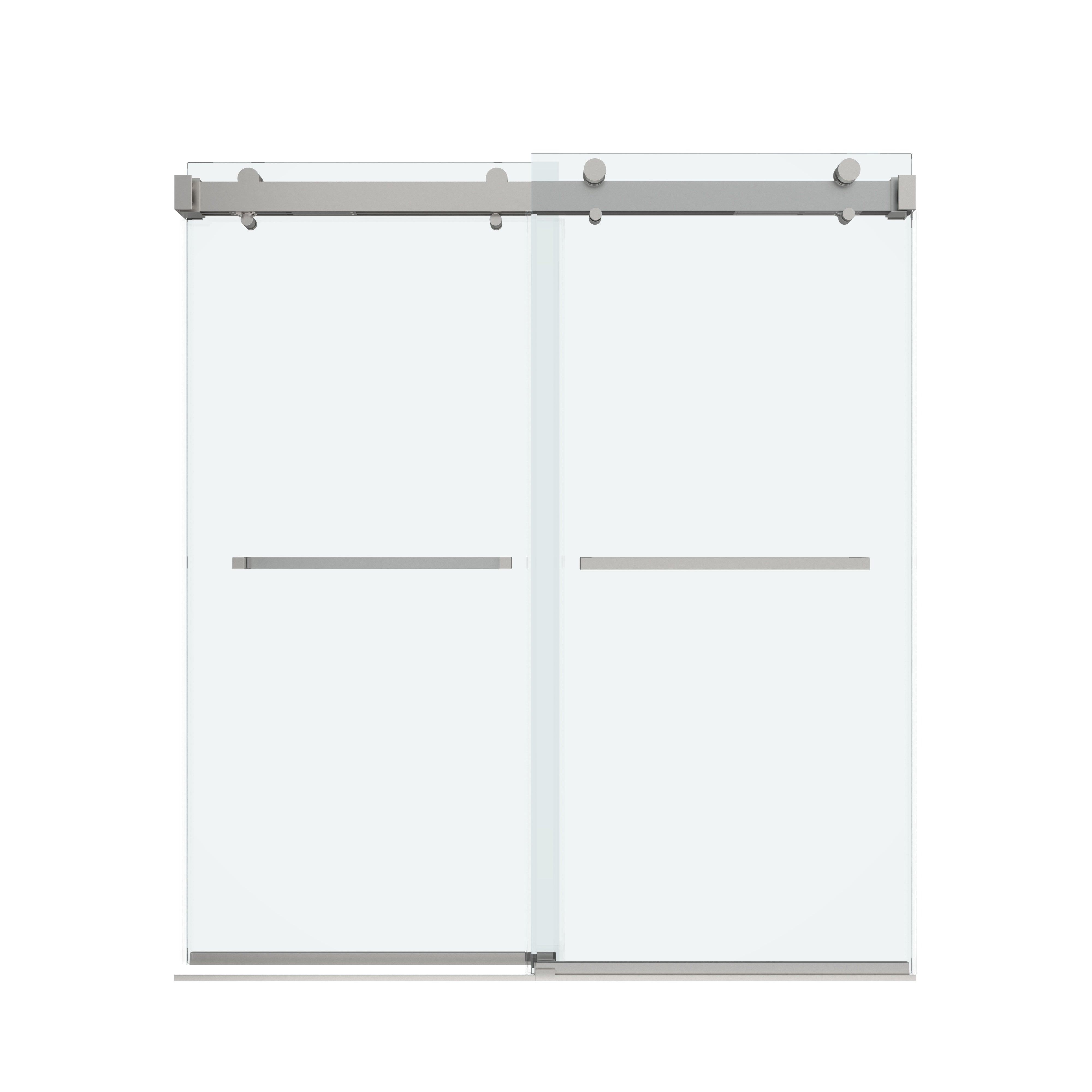 Shower Door 60" W x 66" H Dual Panel Frameless Bypass Sliding Shower Door with Soft Closing