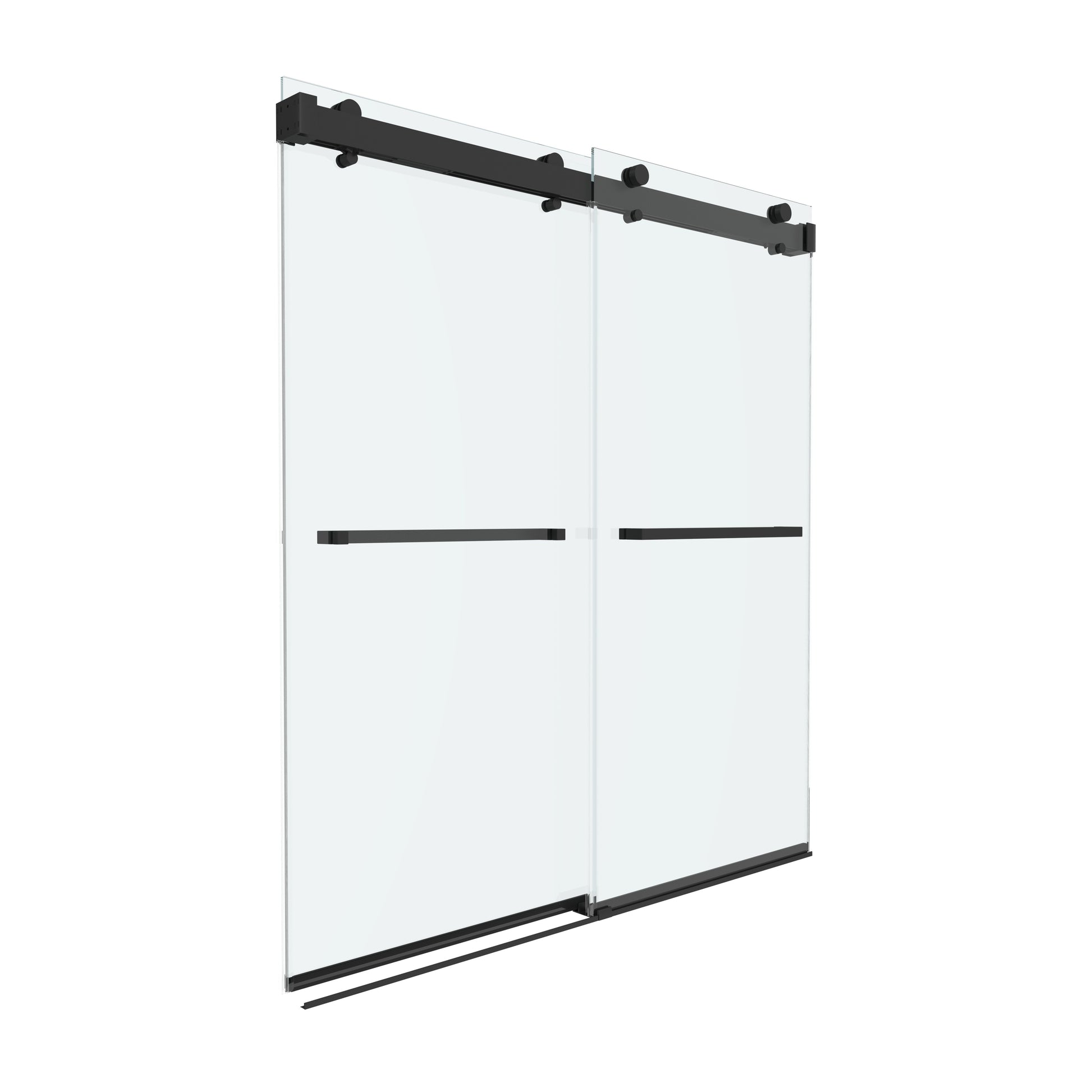 Shower Door 60" W x 66" H Dual Panel Frameless Bypass Sliding Shower Door with Soft Closing