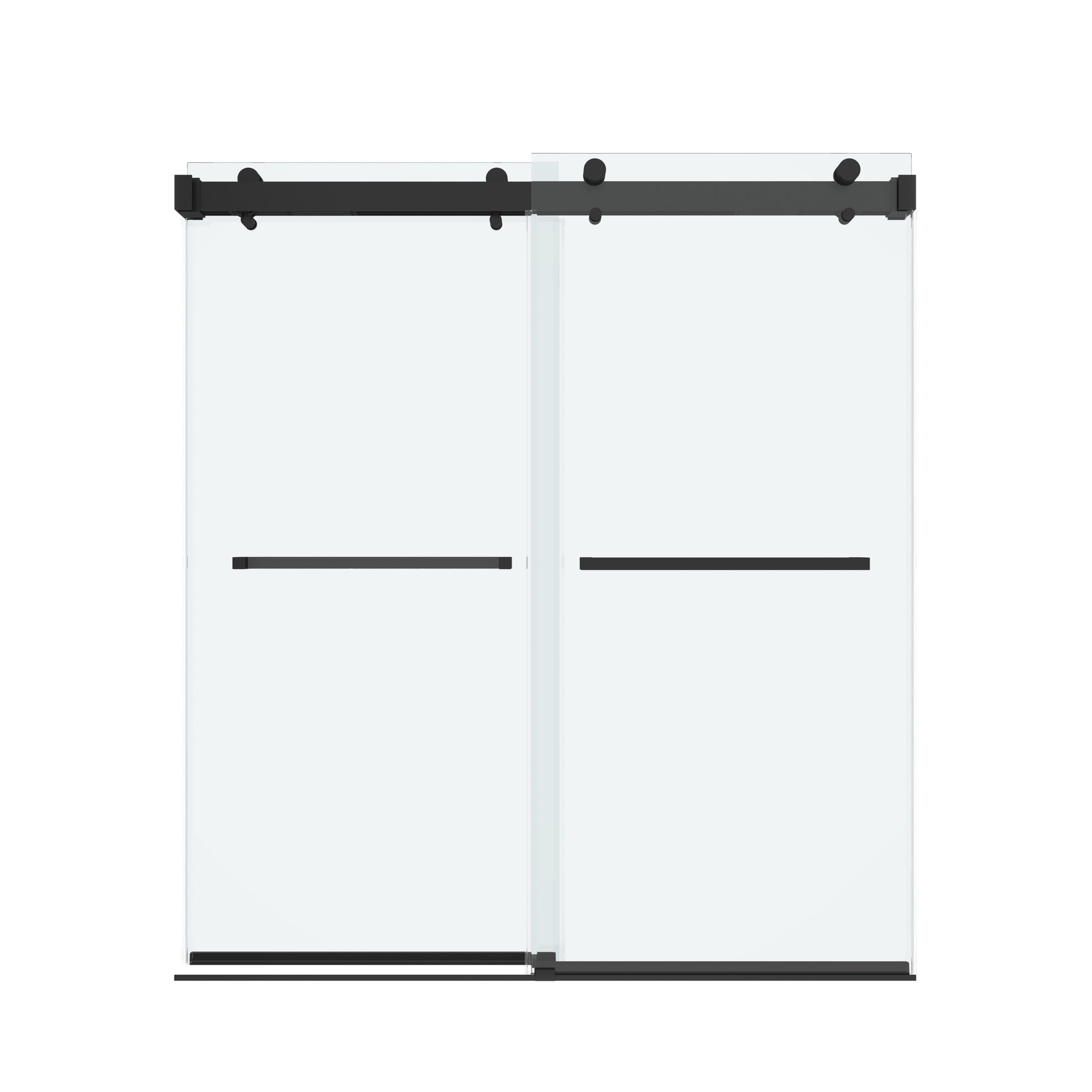 Shower Door 60" W x 66" H Dual Panel Frameless Bypass Sliding Shower Door with Soft Closing