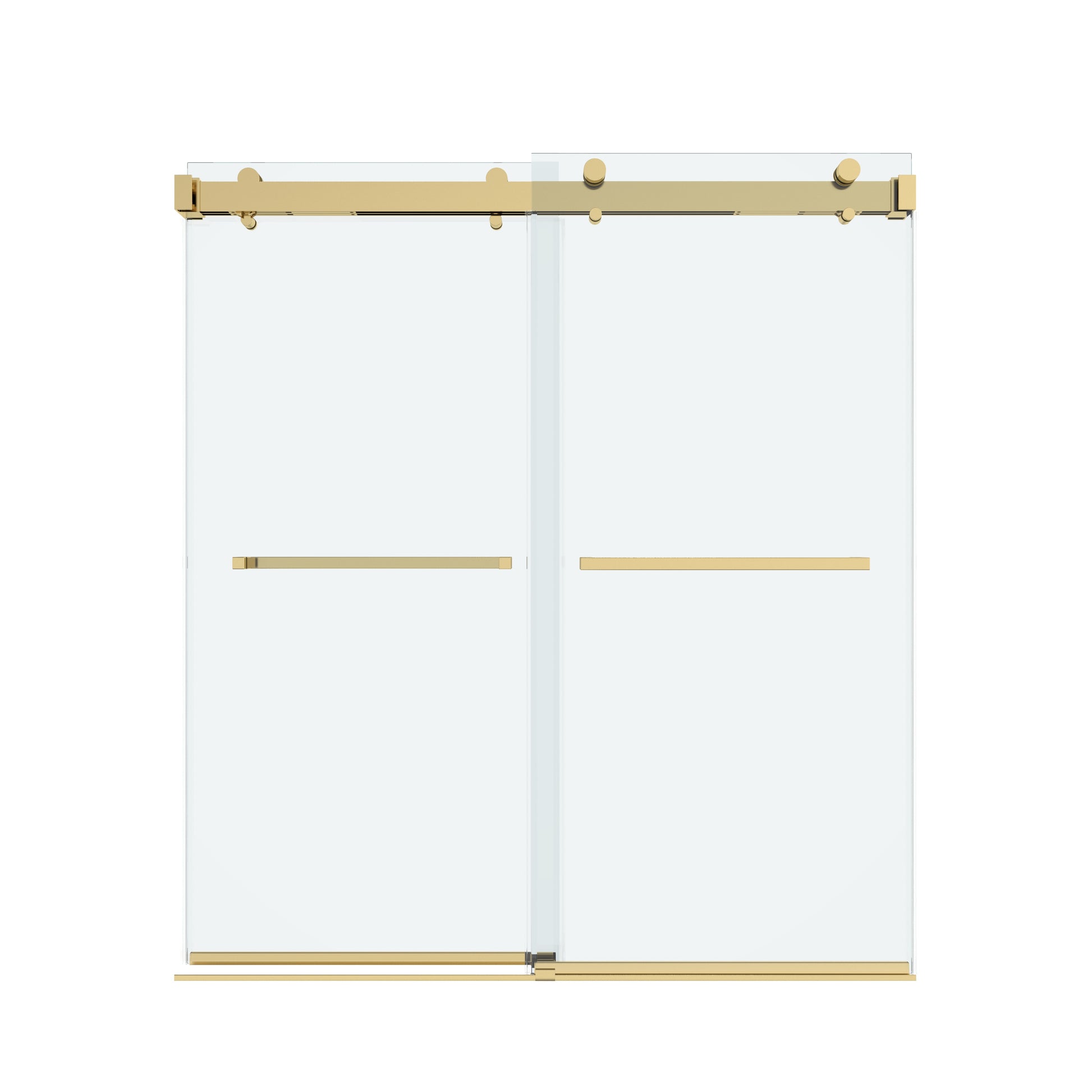Shower Door 60" W x 66" H Dual Panel Frameless Bypass Sliding Shower Door with Soft Closing
