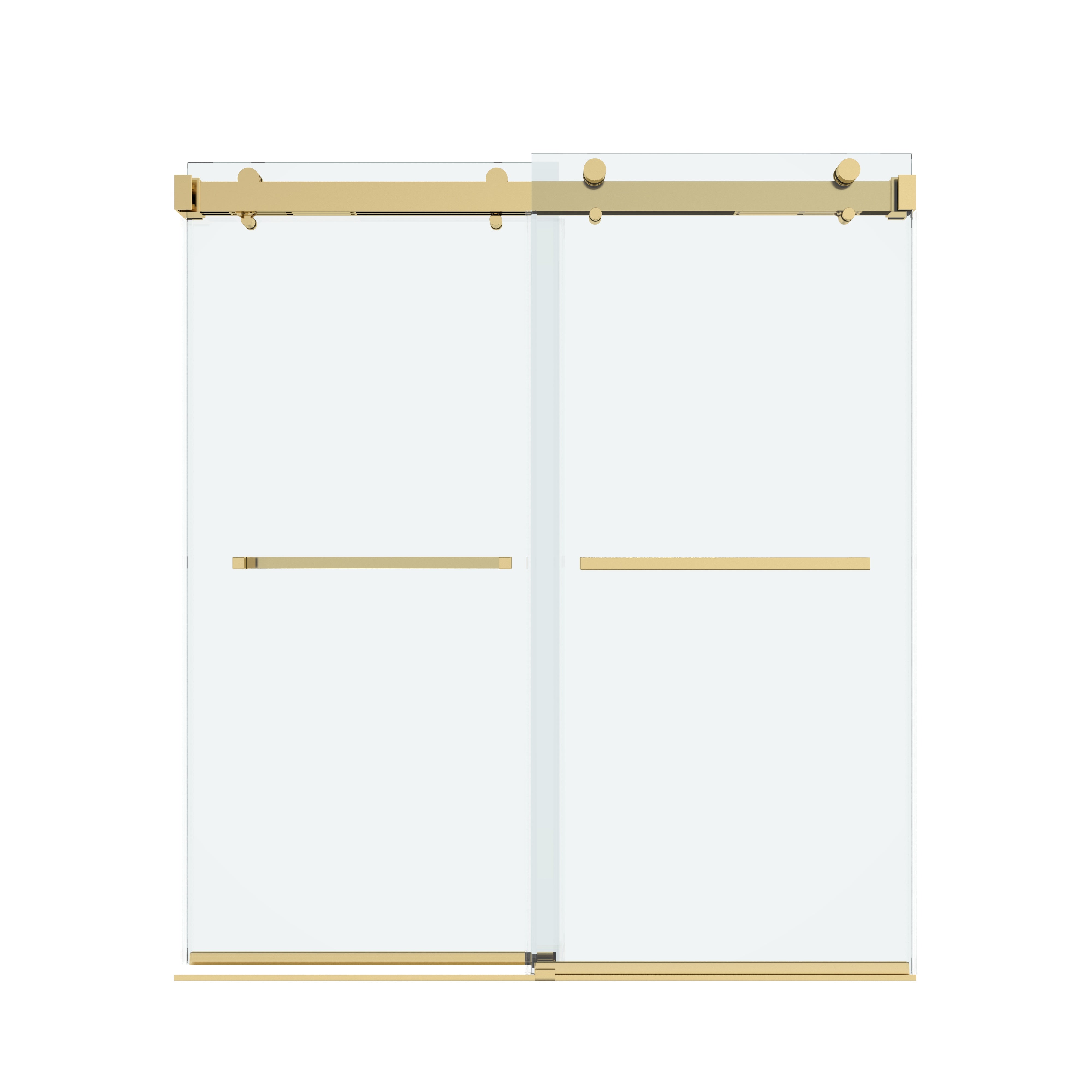 Shower Door 60" W x 66" H Dual Panel Frameless Bypass Sliding Shower Door with Soft Closing