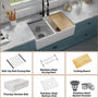 White 33-Inch Double Bowl Fireclay Farmhouse Sink Glossy Apron Front Kitchen Sink