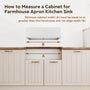 White 33-Inch Double Bowl Fireclay Farmhouse Sink Glossy Apron Front Kitchen Sink