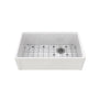 33 Inch Single Bowl White Fireclay Farmhouse Kitchen Sink Glossy Apron Front