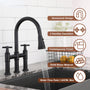 2 Handle 3-Hole Widespread Kitchen Faucet with 3-Mode Aerator and 360° Swivel Spout