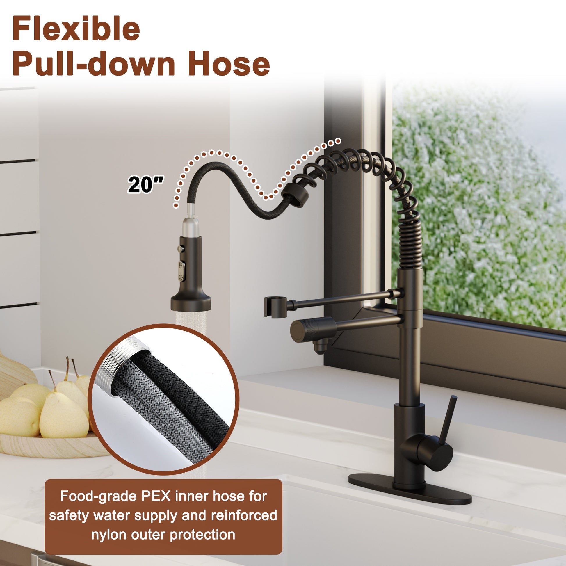 Kitchen Faucet with Pull Down, 1.8 gpm Single Handle Kitchen Sink Faucet