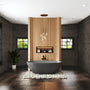 65" Luxurious Solid Surface Oval Freestanding Soaking Bathtub Matte Black, Matte Grey - Monaco