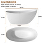 CASAINC 59/67" Matte White Stone Resin Adult Freestanding Soaking Tub with Cushions