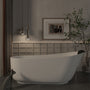 CASAINC 59/67" Matte White Stone Resin Adult Freestanding Soaking Tub with Cushions