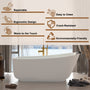 CASAINC 59/67" Matte White Stone Resin Adult Freestanding Soaking Tub with Cushions