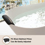 CASAINC 59/67" Matte White Stone Resin Adult Freestanding Soaking Tub with Cushions