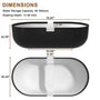 CASAINC 67/71" Black Outside and White Inside Artificial Stone Adult Freestanding Soaking Tub with Cushions and Shelves