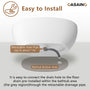 59"/63"/67" Freestanding Oval Solid Surface Stone Bathtub with Center Drain and cUPc Certification, Matte White (With/without Tub Faucet)