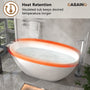 59"/63"/67" Freestanding Oval Solid Surface Stone Bathtub with Center Drain and cUPc Certification, Matte White (With/without Tub Faucet)