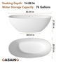 59"/63"/67" Freestanding Oval Solid Surface Stone Bathtub with Center Drain and cUPc Certification, Matte White (With/without Tub Faucet)