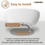 59"/63"/67" Freestanding Oval Solid Surface Stone Bathtub with Center Drain and cUPc Certification, Matte White (With/without Tub Faucet)