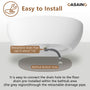 59"/63"/67" Freestanding Oval Solid Surface Stone Bathtub with Center Drain and cUPc Certification, Matte White (With/without Tub Faucet)