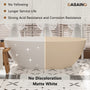 59"/63"/67" Freestanding Oval Solid Surface Stone Bathtub with Center Drain and cUPc Certification, Matte White (With/without Tub Faucet)