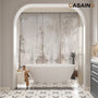 59"/63"/67" Freestanding Oval Solid Surface Stone Bathtub with Center Drain and cUPc Certification, Matte White (With/without Tub Faucet)