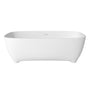 67" Adult-Sized Freestanding Soaking Tub with Raised Pedestal in Matte White, Crafted in Solid Surface Stone(With/without tub Faucets)