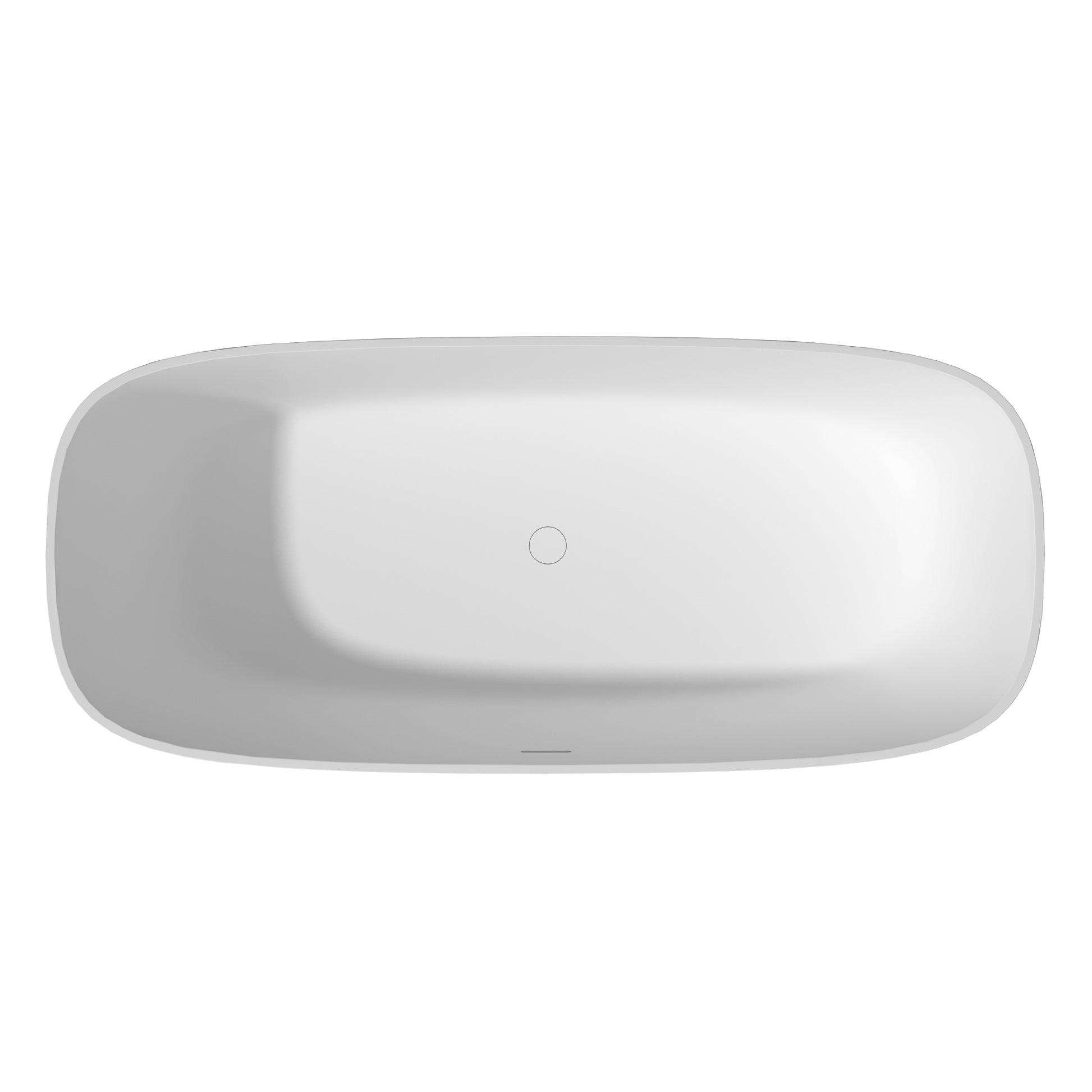67" Adult-Sized Freestanding Soaking Tub with Raised Pedestal in Matte White, Crafted in Solid Surface Stone(With/without Bathtub Faucet)