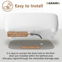 67" Adult-Sized Freestanding Soaking Tub with Raised Pedestal in Matte White, Crafted in Solid Surface Stone(With/without Bathtub Faucet)