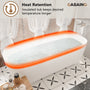67" Adult-Sized Freestanding Soaking Tub with Raised Pedestal in Matte White, Crafted in Solid Surface Stone(With/without Bathtub Faucet)