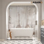 67" Adult-Sized Freestanding Soaking Tub with Raised Pedestal in Matte White, Crafted in Solid Surface Stone(With/without Bathtub Faucet)