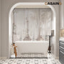 67" Adult-Sized Freestanding Soaking Tub with Raised Pedestal in Matte White, Crafted in Solid Surface Stone(With/without Bathtub Faucet)