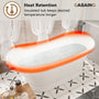 67" Freestanding Solid Surface Stone Bathtub - Matte White Finish, Center Drain, cUPc Certified, Double-Ended High-Back Design(With/without Tub Faucet)