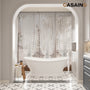 67" Freestanding Solid Surface Stone Bathtub - Matte White Finish, Center Drain, cUPc Certified, Double-Ended High-Back Design(With/without Tub Faucet)