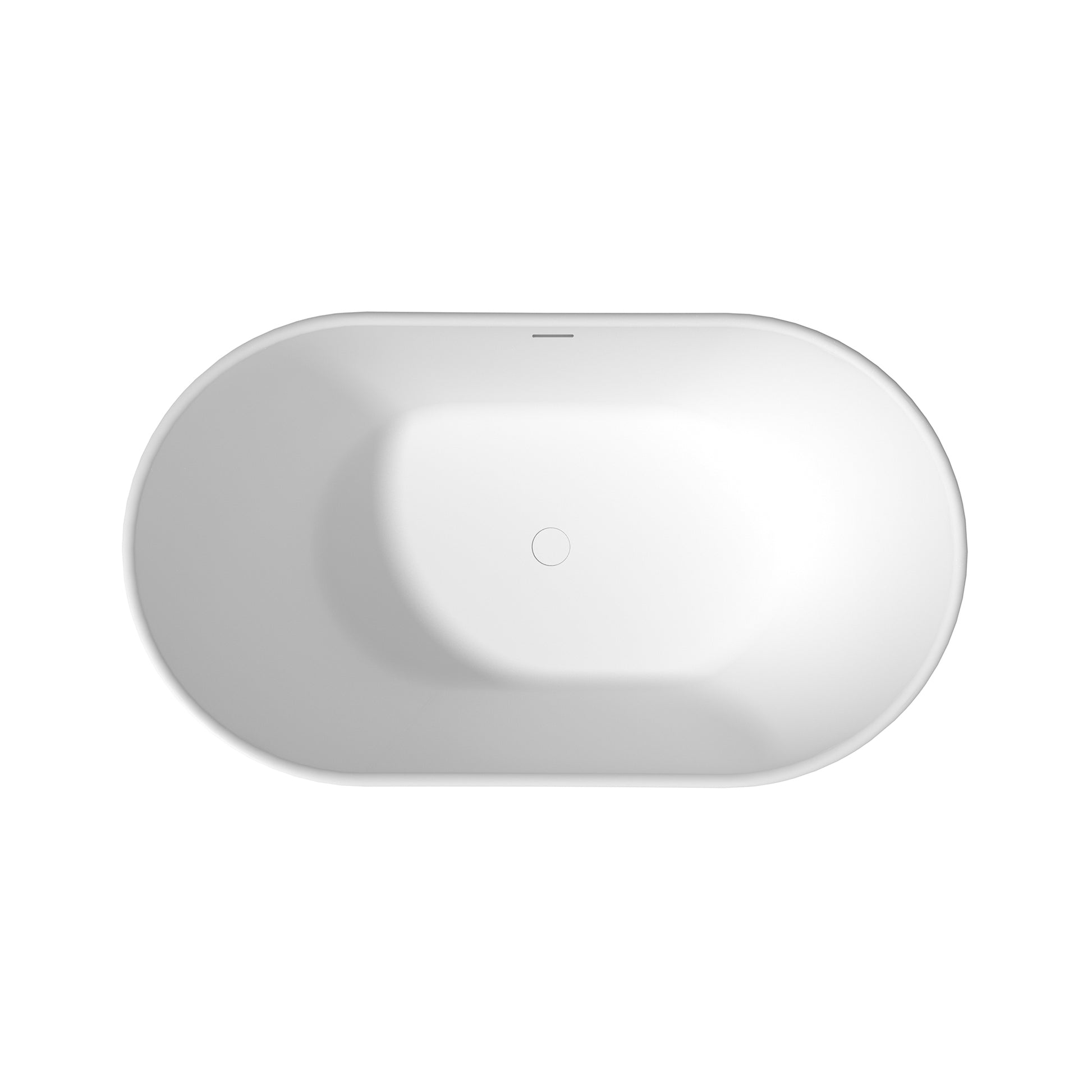 56"/65"/71" Solid Surface Stone Freestanding Tub - Soak in Style with Matte White Finish, Center Drain, and cUPc Certification(With/without Bathtub Faucet)