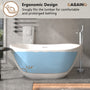 56"/65"/71" Solid Surface Stone Freestanding Tub - Soak in Style with Matte White Finish, Center Drain, and cUPc Certification(With/without Bathtub Faucet)