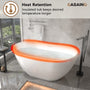 56"/65"/71" Solid Surface Stone Freestanding Tub - Soak in Style with Matte White Finish, Center Drain, and cUPc Certification(With/without Bathtub Faucet)