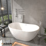 56"/65"/71" Solid Surface Stone Freestanding Tub - Soak in Style with Matte White Finish, Center Drain, and cUPc Certification(With/without Bathtub Faucet)