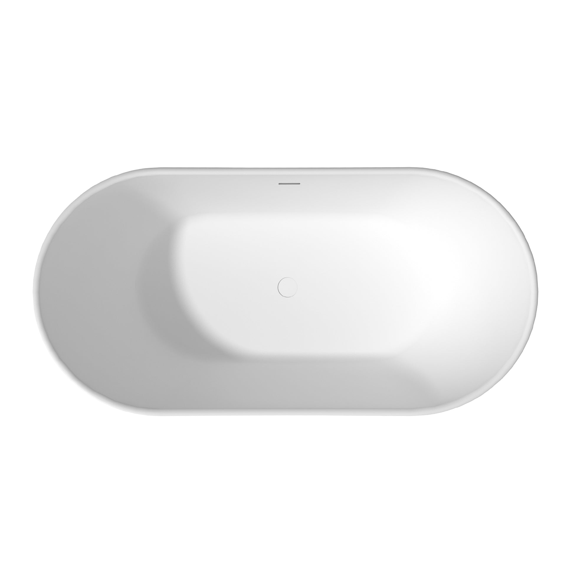 56"/65"/71" Solid Surface Stone Freestanding Tub - Soak in Style with Matte White Finish, Center Drain, and cUPc Certification(With/without Bathtub Faucet)