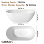 56"/65"/71" Solid Surface Stone Freestanding Tub - Soak in Style with Matte White Finish, Center Drain, and cUPc Certification(With/without Bathtub Faucet)
