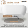56"/65"/71" Solid Surface Stone Freestanding Tub - Soak in Style with Matte White Finish, Center Drain, and cUPc Certification(With/without Bathtub Faucet)