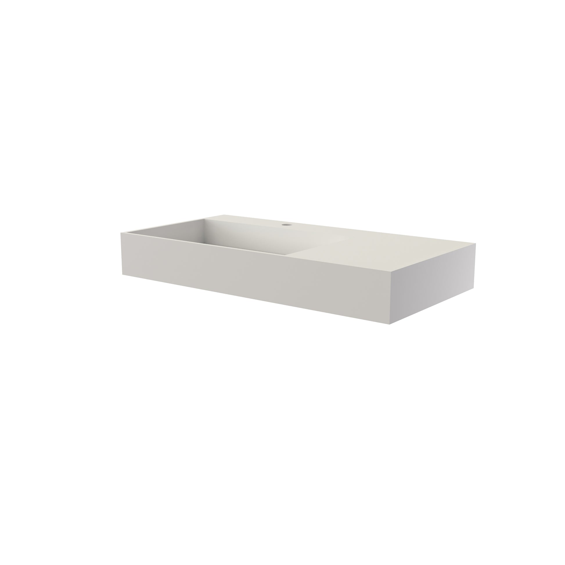 36 in. Wall-Mounted Solid Surface Bathroom Sink with Single Faucet Hole