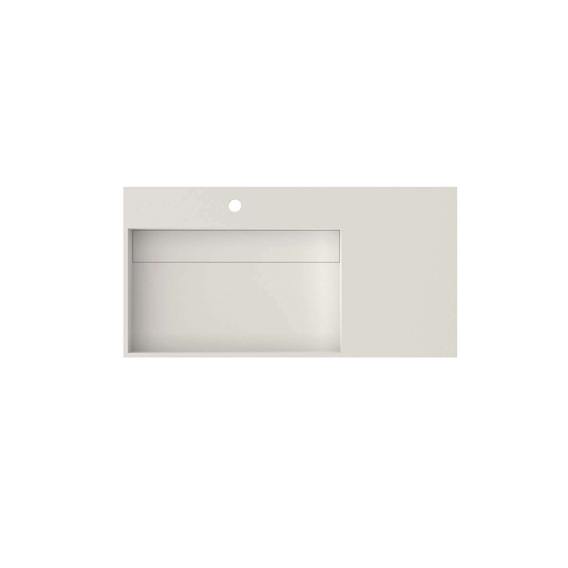 36 in. Wall-Mounted Solid Surface Bathroom Sink with Single Faucet Hole