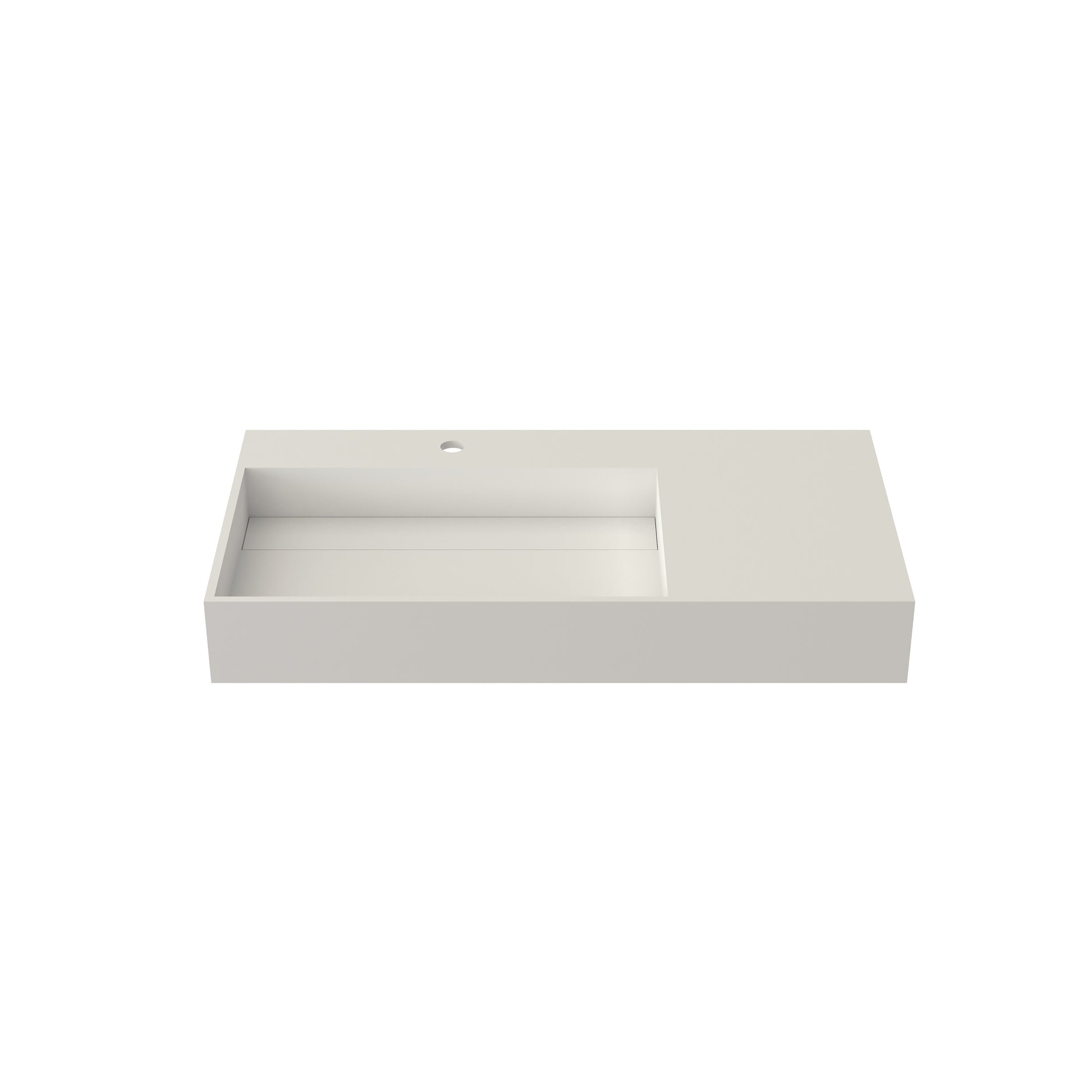 36 in. Wall-Mounted Solid Surface Bathroom Sink with Single Faucet Hole