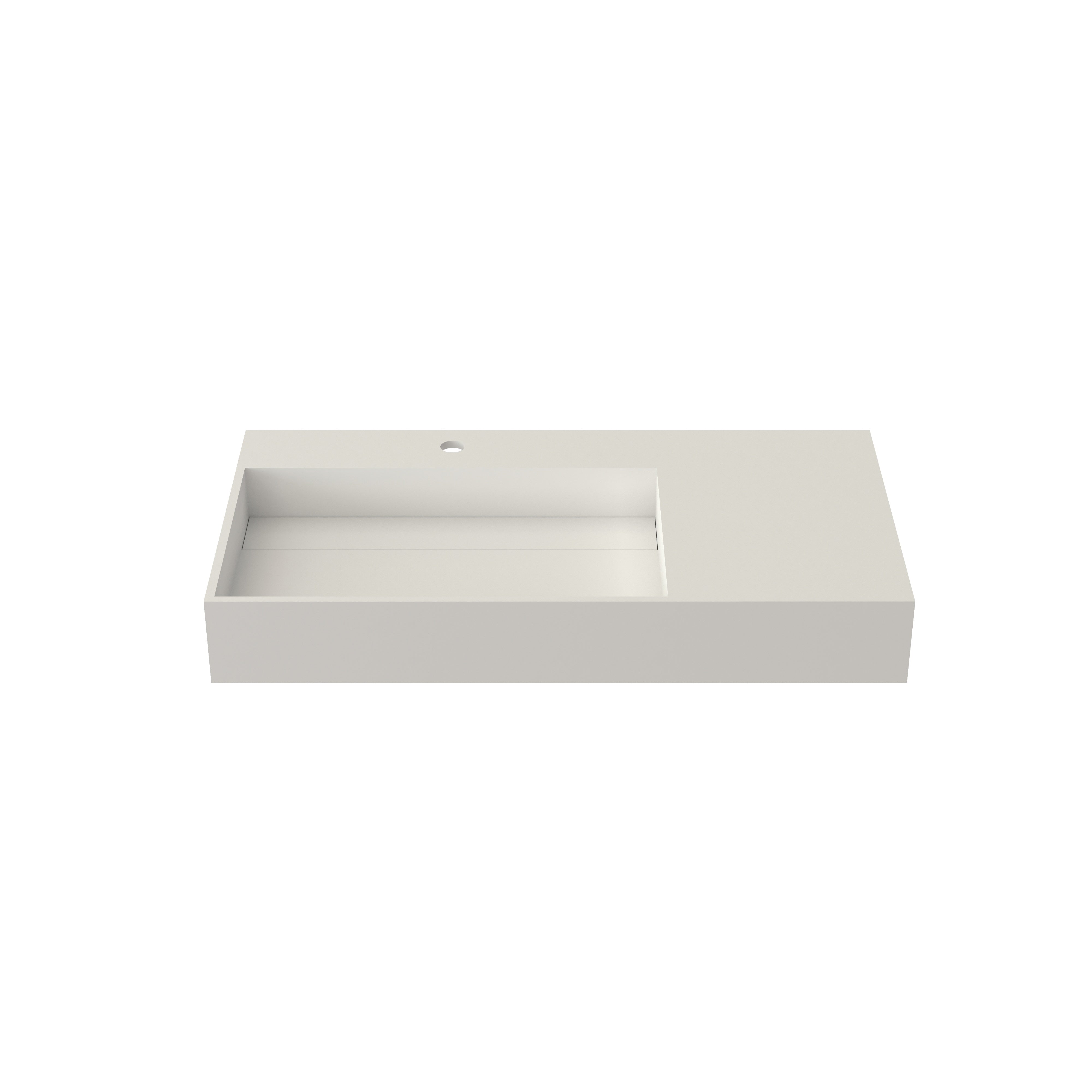 36 in. Wall-Mounted Solid Surface Bathroom Sink with Single Faucet Hole