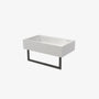 18-Inch Wall-Mounted Solid Surface Basin Sink with Black Bracket