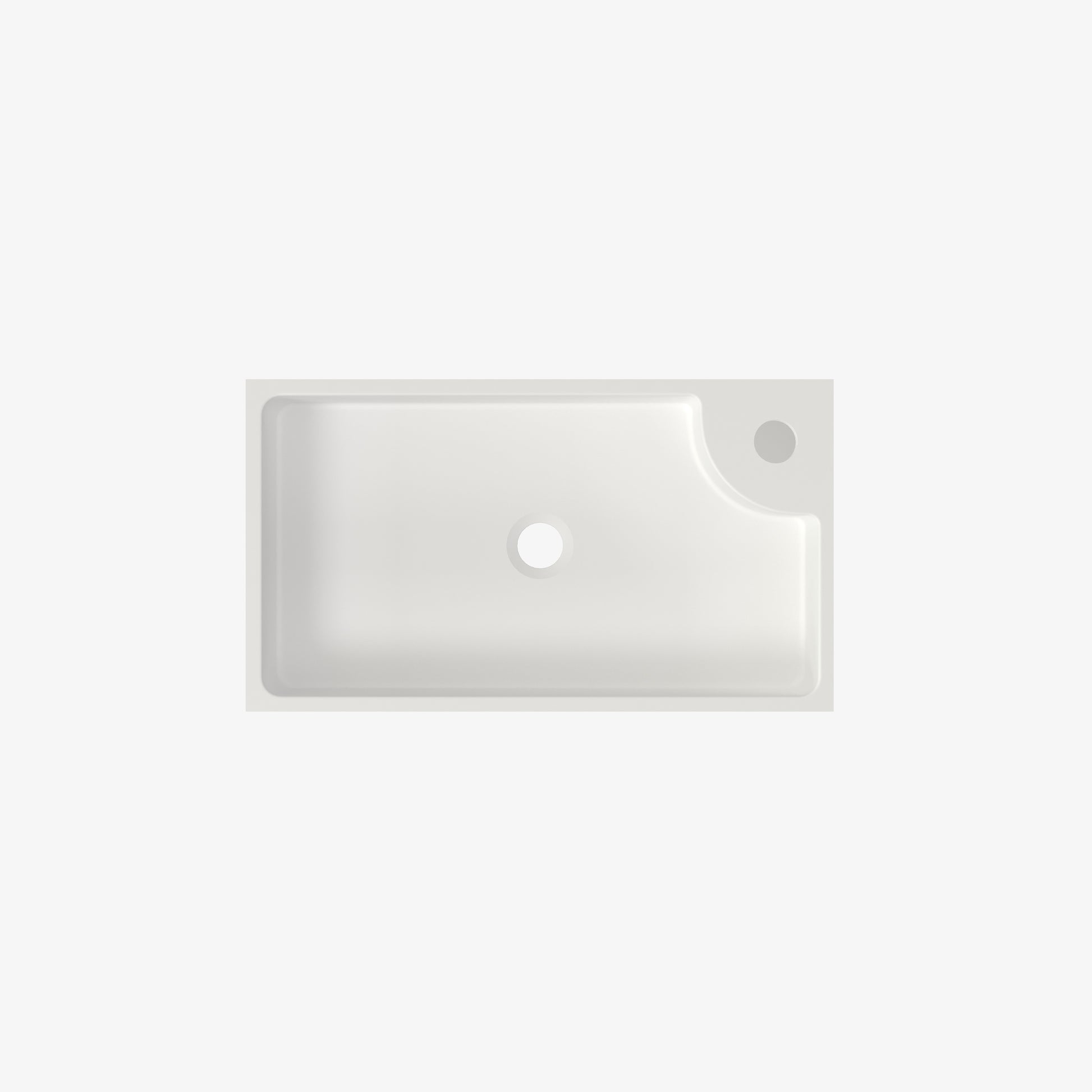 18-Inch Wall-Mounted Solid Surface Basin Sink with Black Bracket