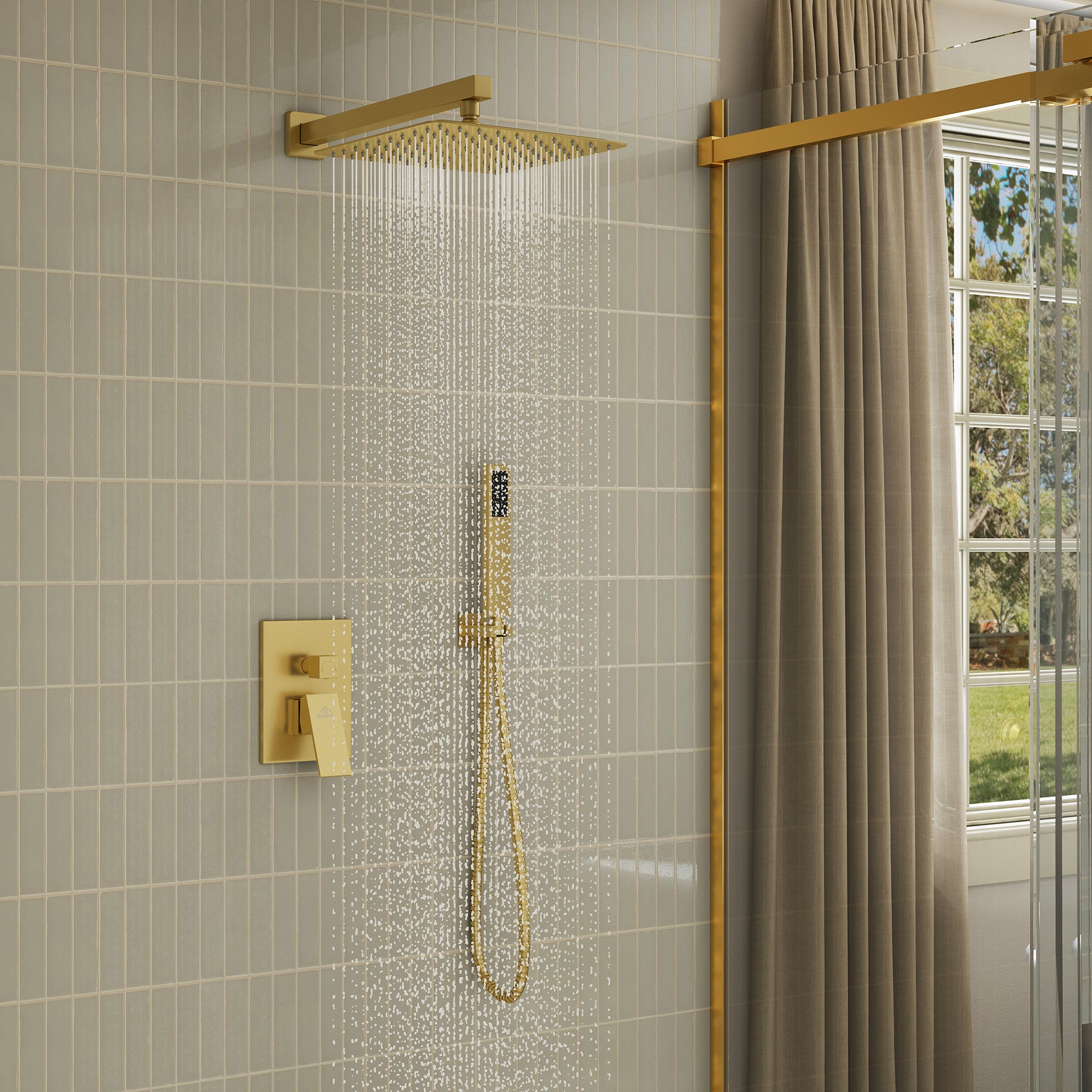 10" Wall Mounted Dual Shower Head Shower System with Hand Shower