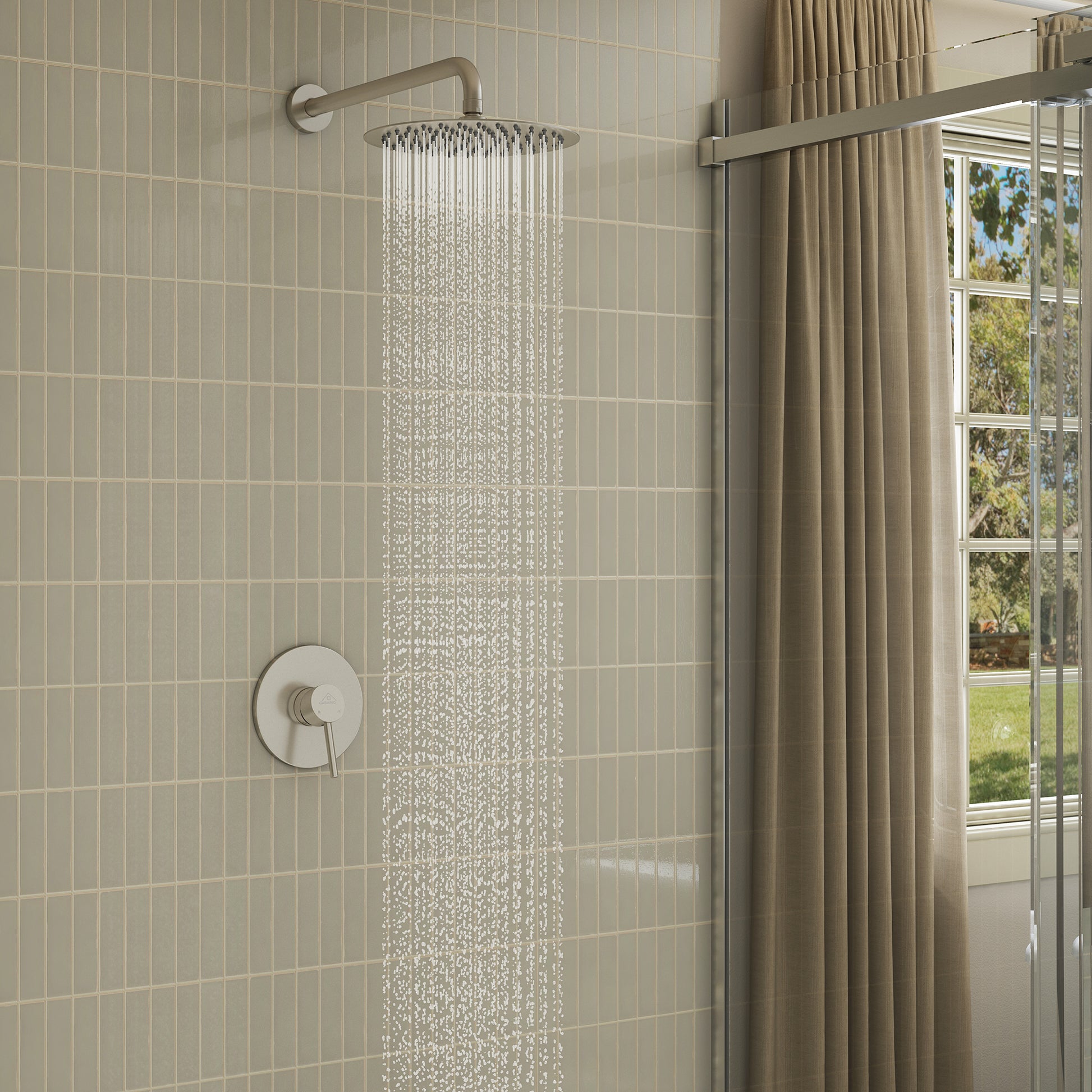 10" Wall Mount Round Single Function Shower Faucet Rain Shower System